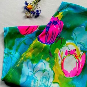 Retro bright tulip scarf